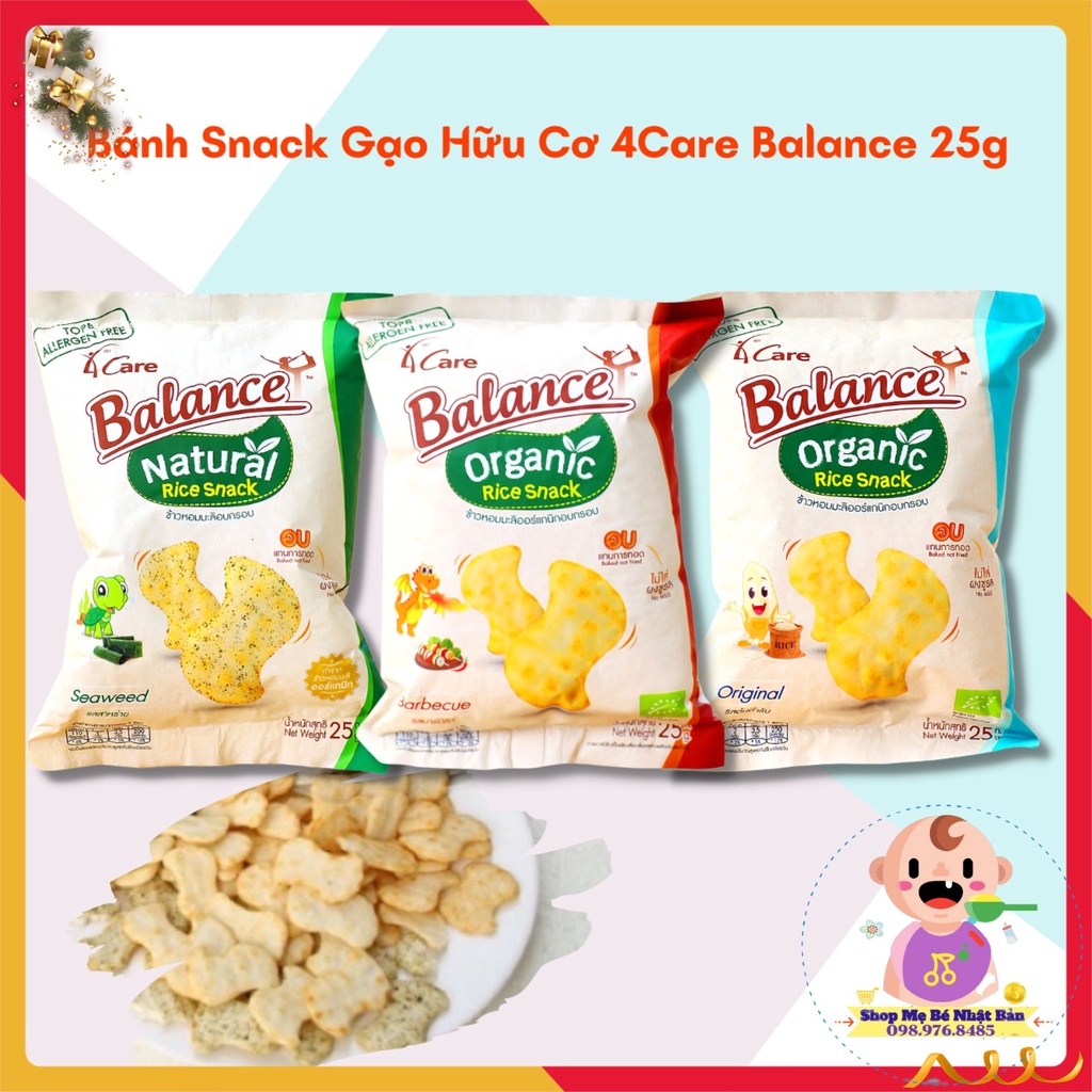 Bánh Snack Gạo Hữu Cơ 4Care Balance 25g - Snack Organic Cho Bé