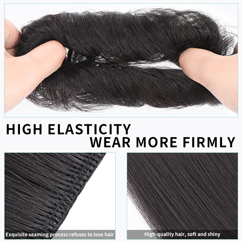 Búi Tóc Giả Ngắn Xoăn Có Dây Cao Su Dành Cho Nữ