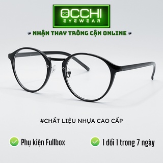 Gọng kính cận nữ mắt kính gọng tròn nhựa Hàn Quốc cao cấp mảnh nhẹ