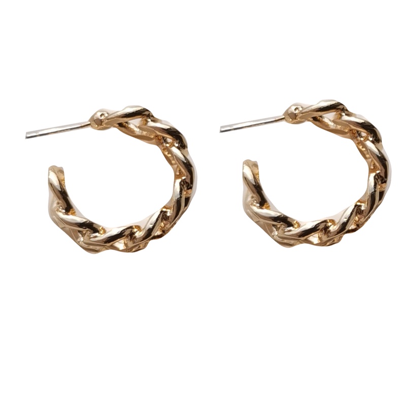 Hoa tai mạ vàng / bạc hình chữ C sang trọng