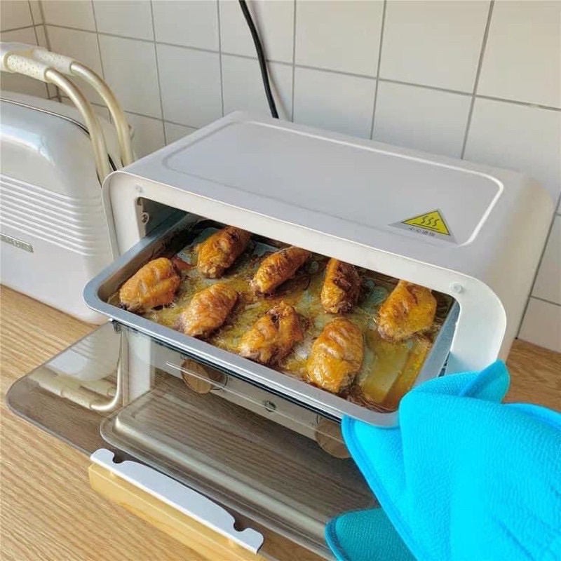 Lò nướng mini POSIDA 12L màu trắng phong cách cổ điển, có bảo hành