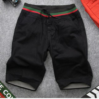 Quần short kaki nam đen lưng thun TS159 Tronshop