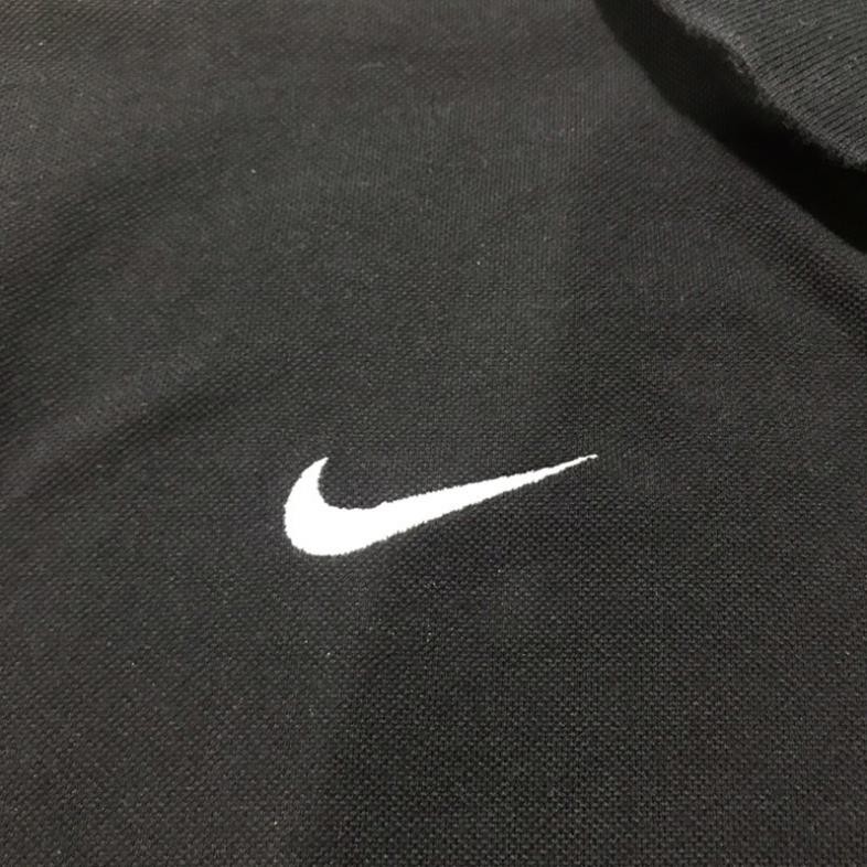 Áo thun ngắn tay có cổ hiệu Nike DRI- FIT màu đen basic,mini suốh size L ! xịn ཾ