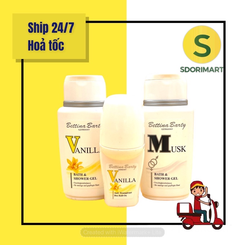 Set 3 sữa tắm du lịch Bettina hương Vanilla và Musk  Đức 🇩🇪