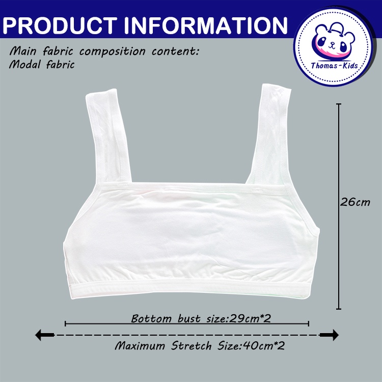 [THOMAS Kids] Áo Ngực Không Đệm Ngực Bằng Vải Cotton Mềm Mại Và Thoải Mái Dành Cho Thanh Thiếu Niên 8-16 Tuổi