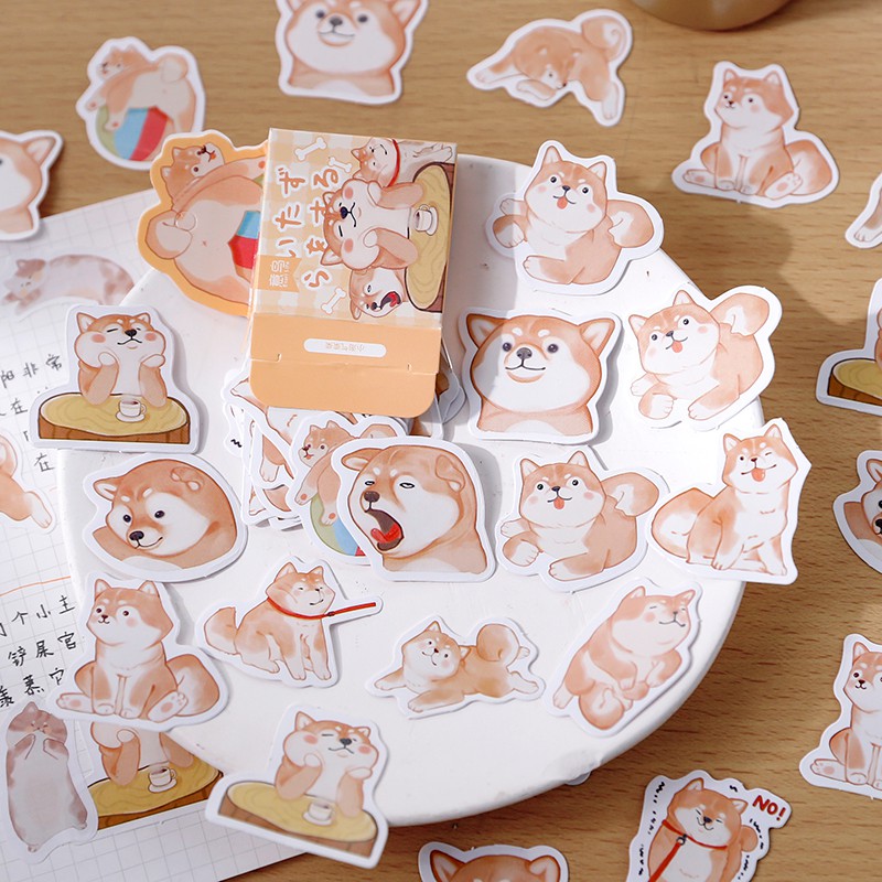 Set 45 Sticker Miếng Dán Trang Trí Nhật Ký Hình Động Vật Dễ Thương