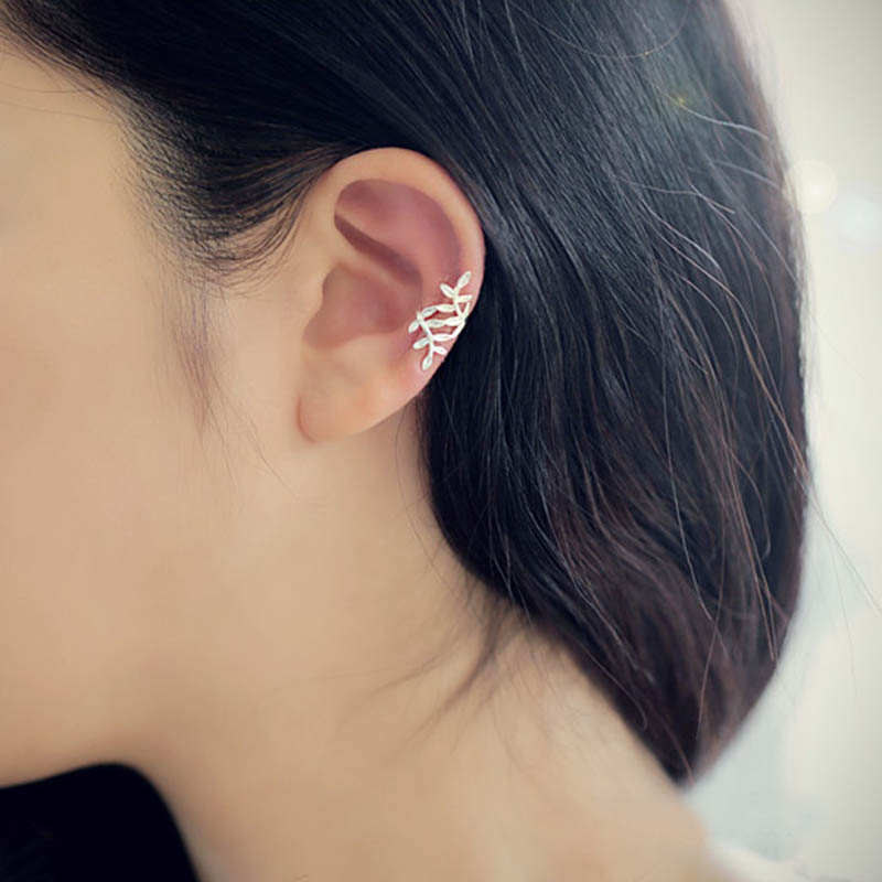 Bông tai kẹp hình cành cây cổ điển không cần xỏ lỗ