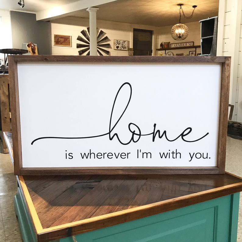Biển gỗ Home Sweet Home phong cách vintage , biển Wellcome trang trí treo tường phòng khách