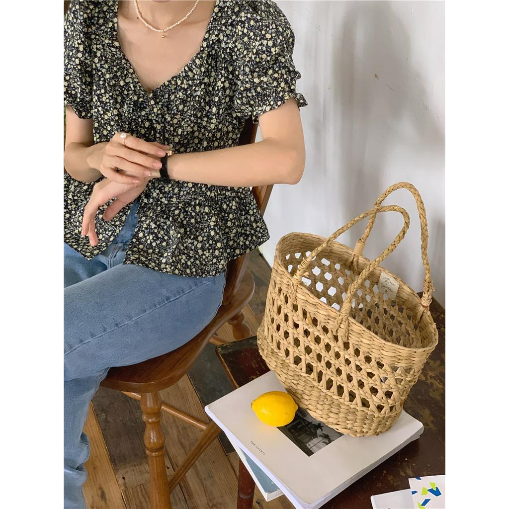 Áo Sơ Mi Nữ Tay Ngắn Xếp Nếp In Hoa Phong Cách Mới Mùa Hè 53217