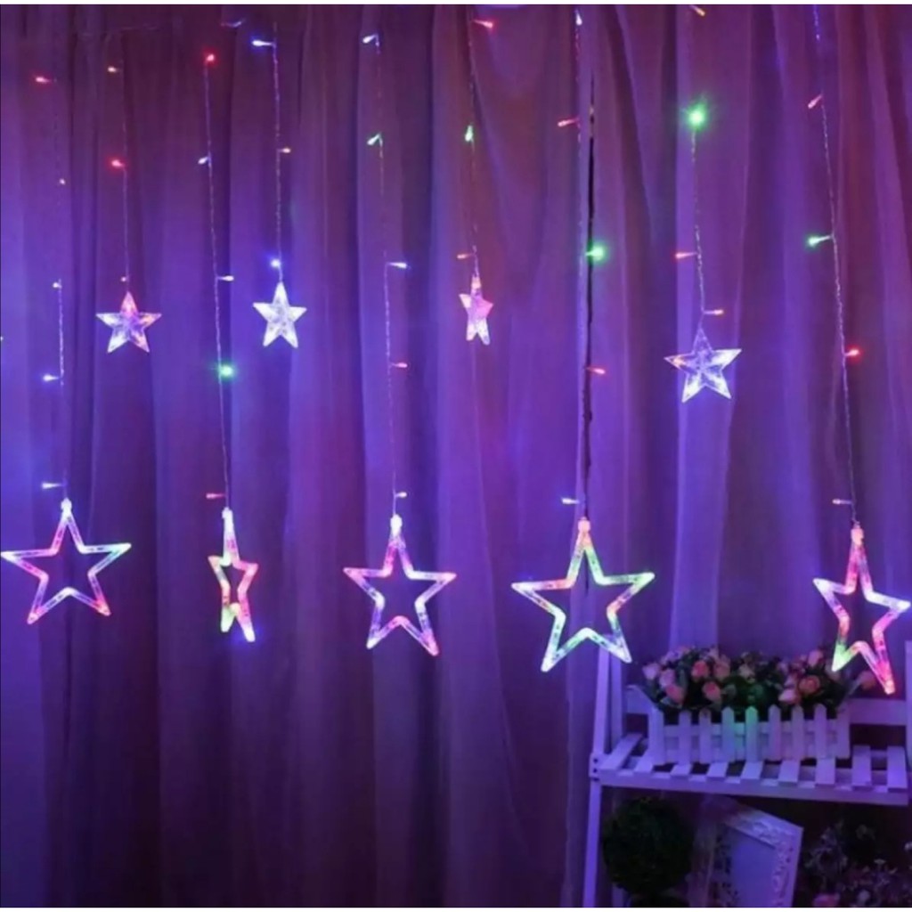 Đèn trang trí, đèn nháy hình ngôi sao nhiều chế độ. Dài 5m 12 bóng