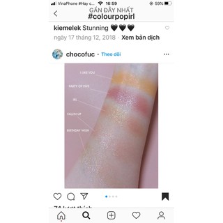 Phấn mắt Colourpop super shock eyeshadow ultra glitter màu irl auth