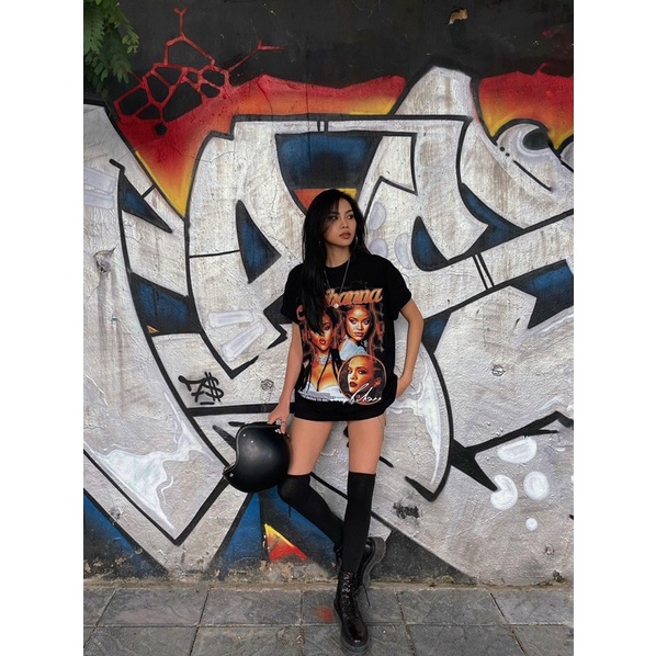BLANK | Áo Thun RIHANNA Tay Lỡ Unisex - Đen/Trắng Cổ Tròn