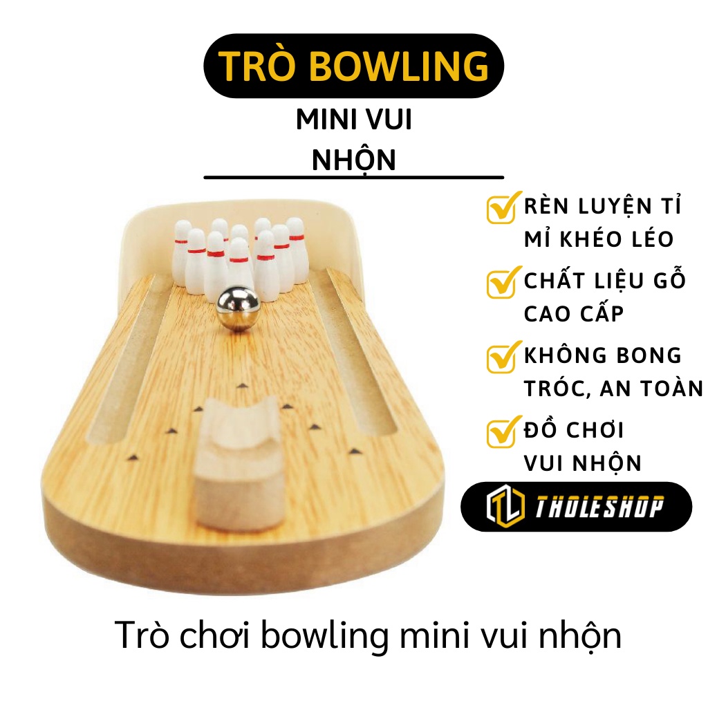 Bowling Cho Bé - Đồ Chơi Bowling Mini Bằng Gỗ Phát Ra Âm Thanh, An Toàn Cho Bé 6407