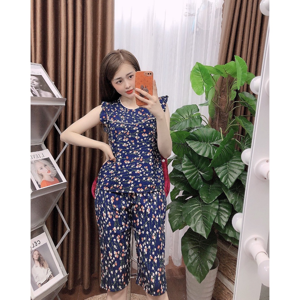 Đồ Bộ Nữ Lụa Mặc Nhà Bộ mặc nhà dành cho nữ Bộ bô mặc nhà tay cách tiền dễ mặc-LUADOL5