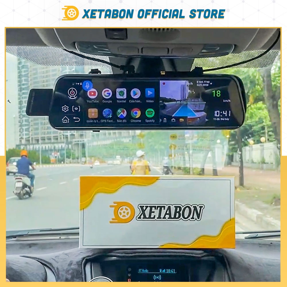 Camera Hành Trình Gương D10 FullHD - Tích Hợp Đầy Đủ Tính Năng Như Điện Thoại Thông Minh - Bảo Hành 12 Tháng