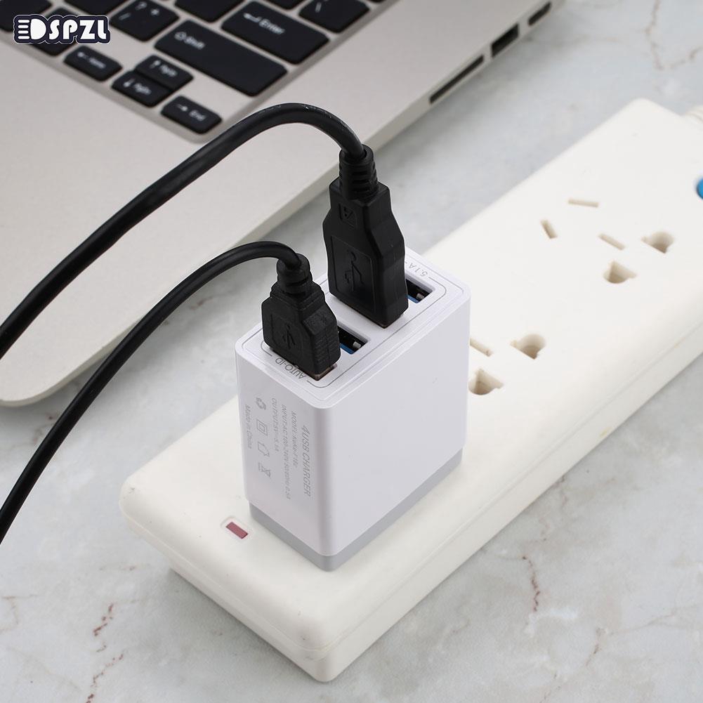 Power Adapter Wall Charger Charger 4 USB Total Output 5.1A Smart Mobile Overcurrent Protection Durable