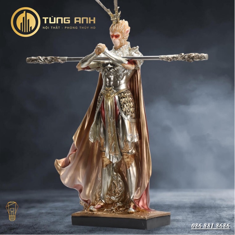 Tượng Tôn Ngộ Không - Tề Thiên Đại Thánh PT-30 - Decor Trang Trí Căn Phòng -Cao 38cm-Đem Lại Sự May Mắn ,Tài Lộc,Bình An