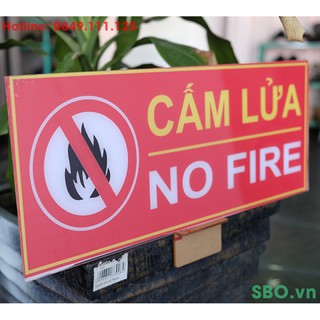 Bảng Cấm Lửa PCCC kích thước 16x40cm