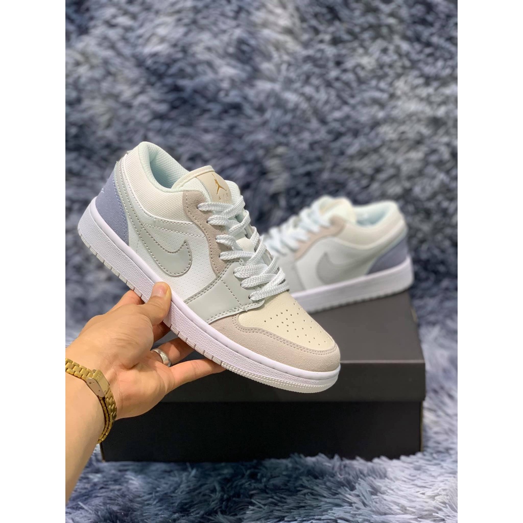 Giày 𝐉𝐨𝐫𝐝𝐚𝐧 paris màu xám gót xanh nam nữ, Giày 𝐉𝐨𝐫𝐝𝐚𝐧 1 cổ thấp xám xanh, Sneaker JD1 bản đẹp full box bill | BigBuy360 - bigbuy360.vn