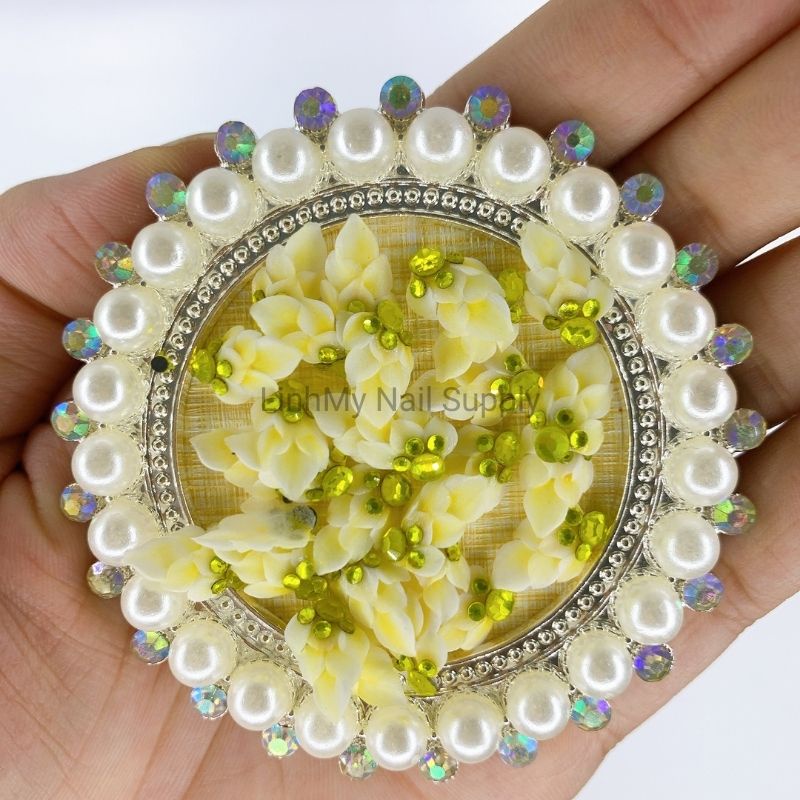 Hoa Bột Gắn Móng Nail, Hoa Cúc Tầng Cánh Xếp Lớp Vừa Các Loại Phom Móng