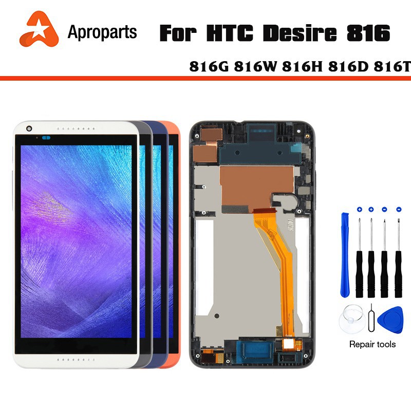 Đối với HTC Desire 816 LCD Màn hình cảm ứng lắp ráp cho HTC 816G 816H 816W với khung thay thế