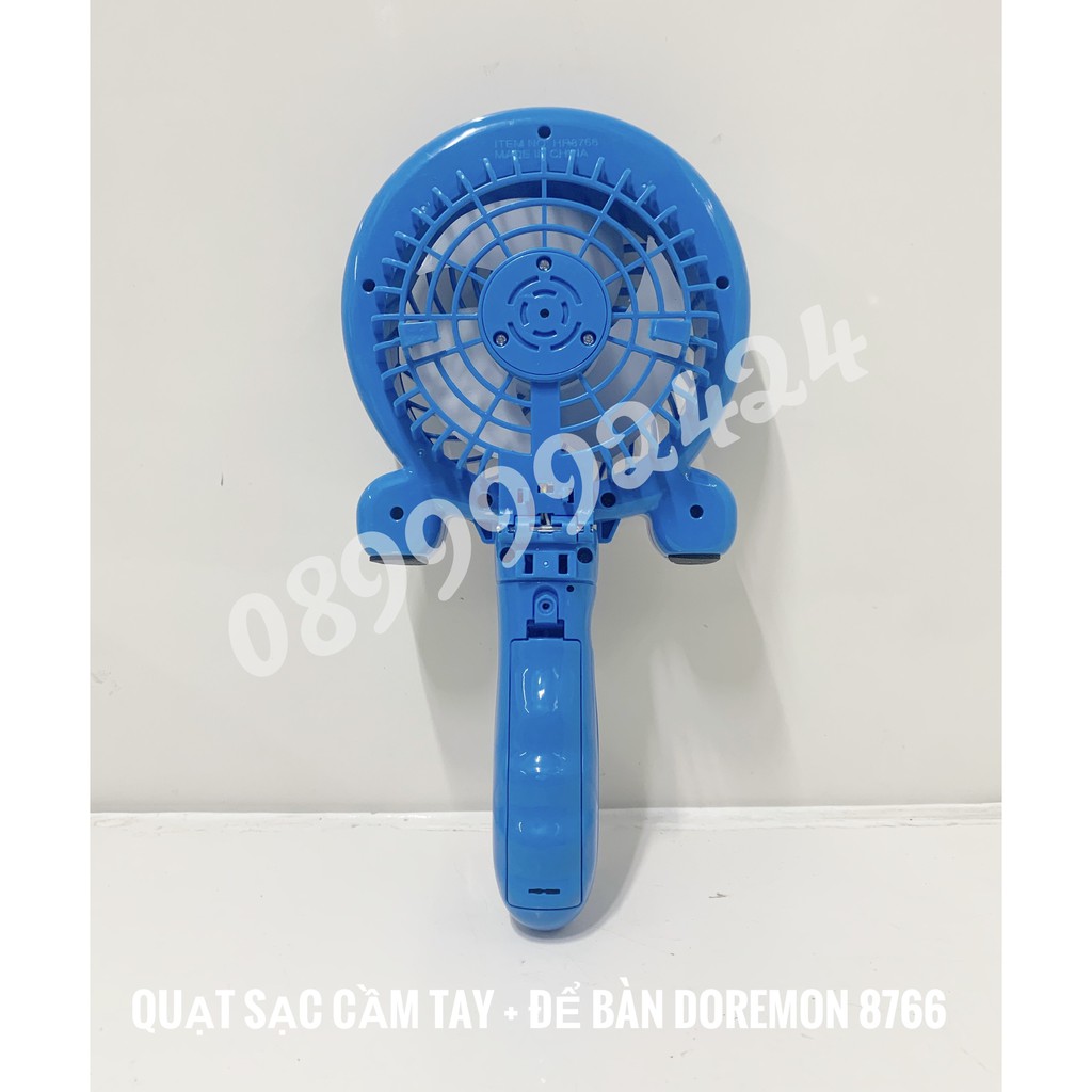 Quạt sạc cầm tay + để bàn Doremon 8766