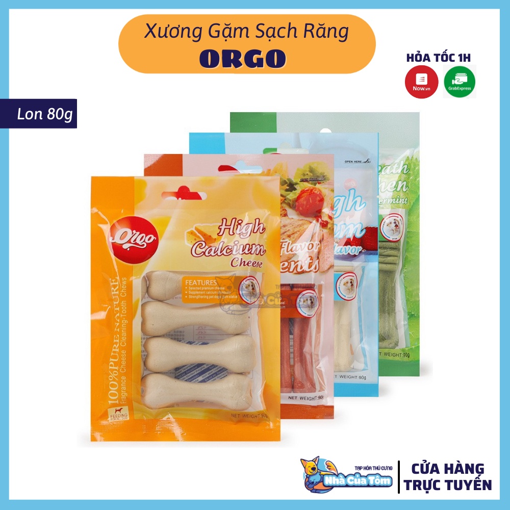 [Gói 90g - 5 thanh] Xương Orgo Gặm Sạch Răng Cho Chó Giảm Hôi Miệng