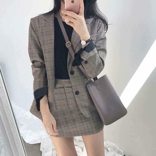 SET ÁO VEST CARO CỔ ĐIỂN