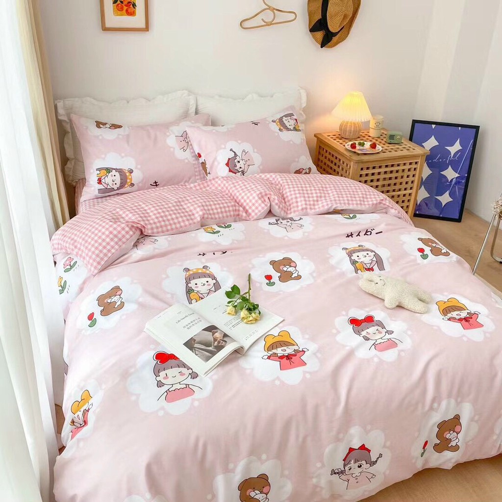 Bộ Chăn Ga Gối ❤️FREESHIP❤️ 100% Cotton Living bộ 4 món - drap giường cao cấp (nhắn shop để free bo chun)