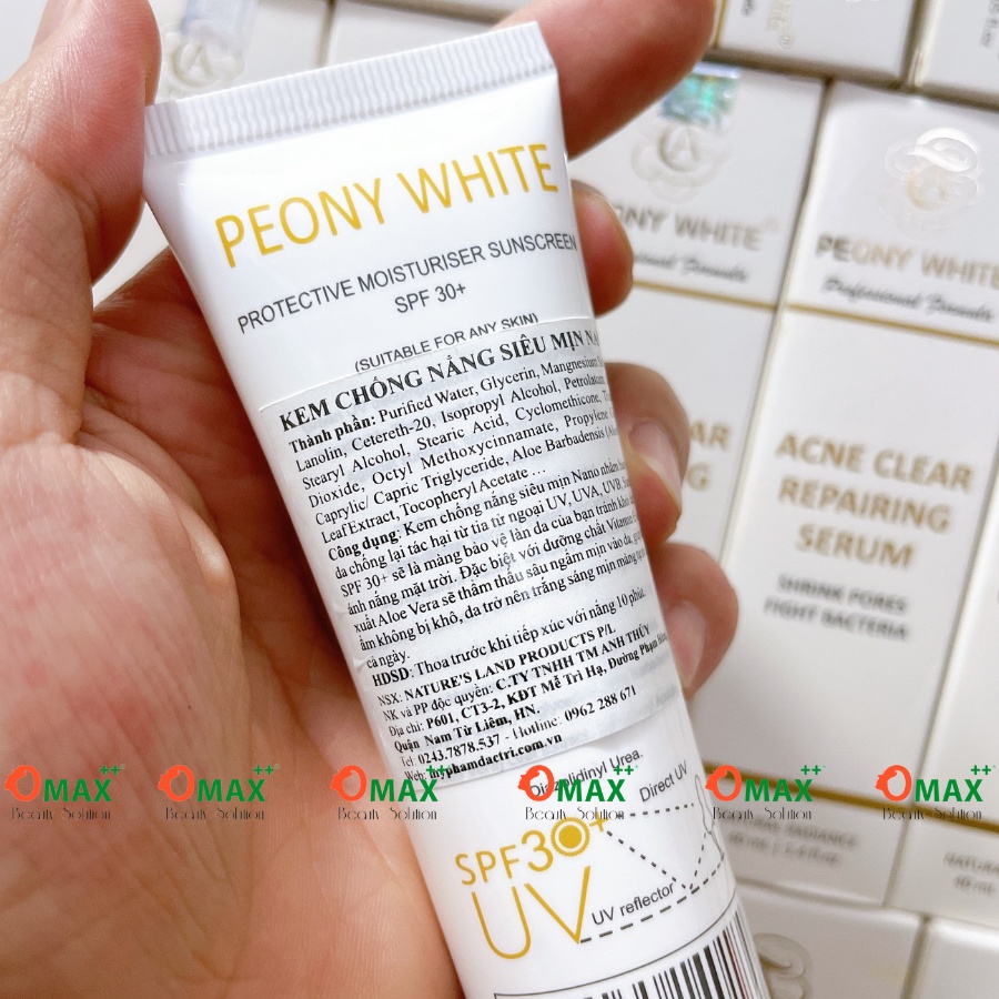 KEM CHỐNG NẮNG PEONY WHITE NANO 60ml - SIÊU MỊN - SIÊU CHỐNG NẮNG - GIÚP CÂN BẰNG DA SPF 30+