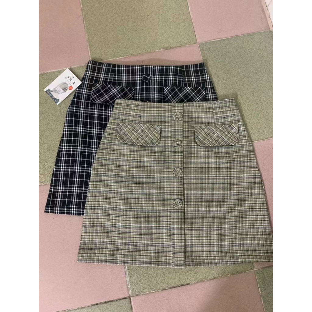 [Mã FADIRECT20 giảm 20K đơn 150K] Chân váy kẻ 2 túi giả | BigBuy360 - bigbuy360.vn