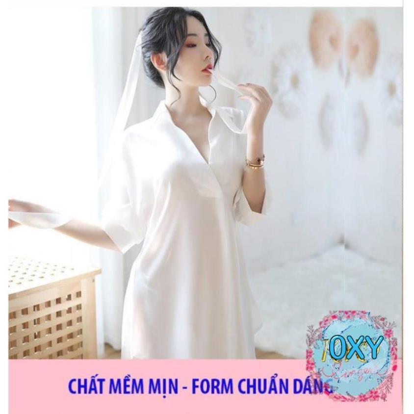 [ MONG MANH DỄ VỠ ] áo sơ mi ngủ nữ cao cấp - váy ngủ đẹp dài quyến rũ B1030