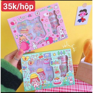 Băng keo Sticker Hộp 5  Washi Tape 11 Sticker Siêu Cute Dễ Thương