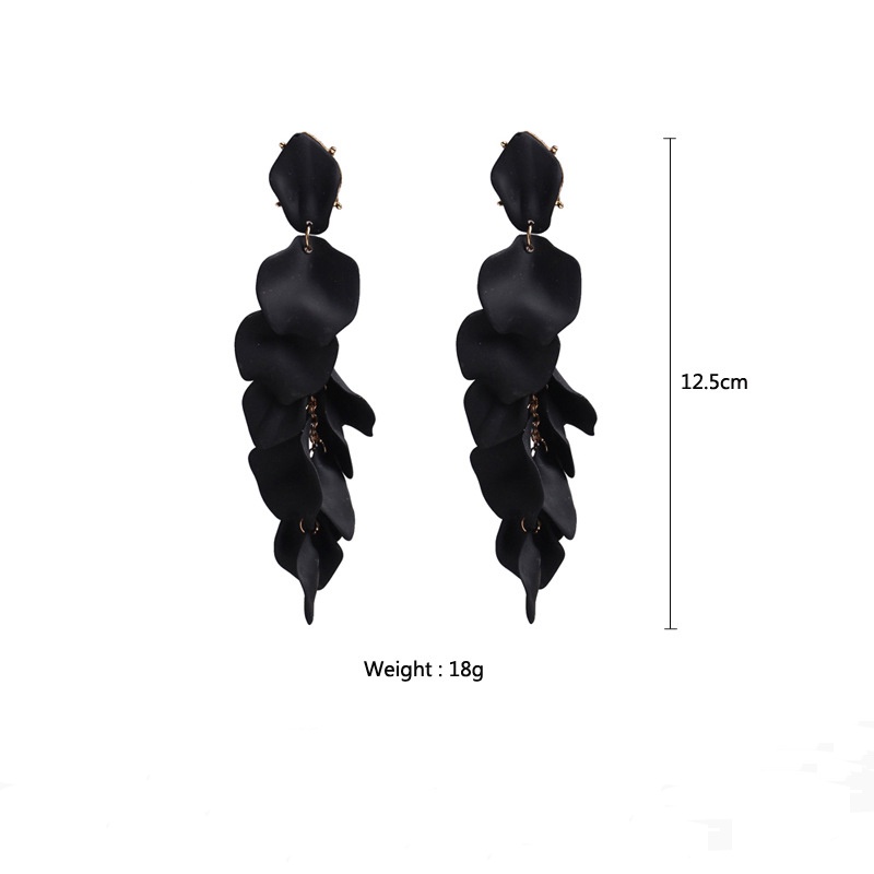 Bông Tai Dài Hình Cánh Hoa Hồng Bằng Acrylic Sang Trọng Cho Nữ