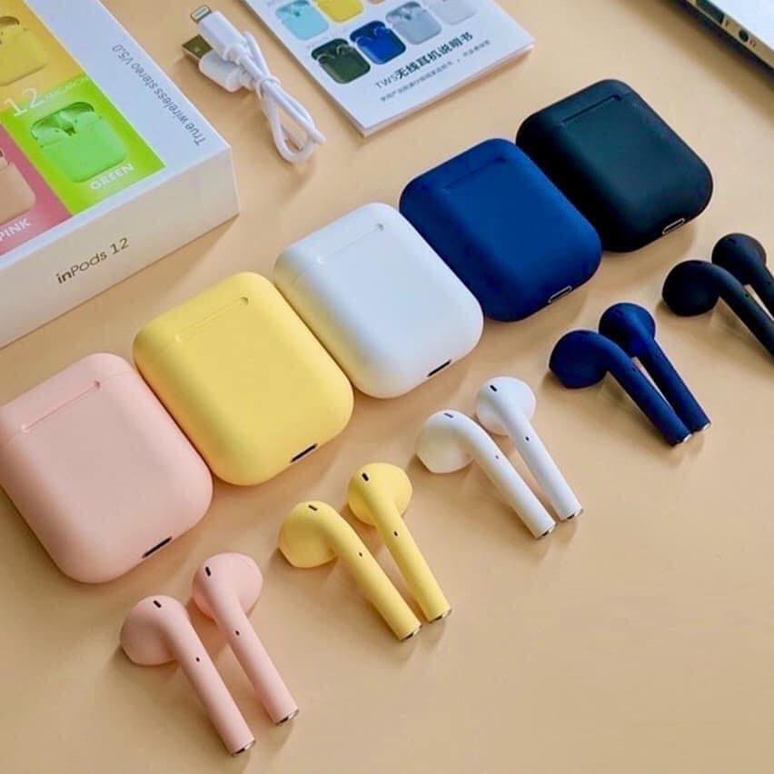 Tai Nghe Bluetooth i12 CHÍNH HÃNG Cảm Ứng Nhỏ Gọn Đủ Màu Nghe Nhạc Cực hay