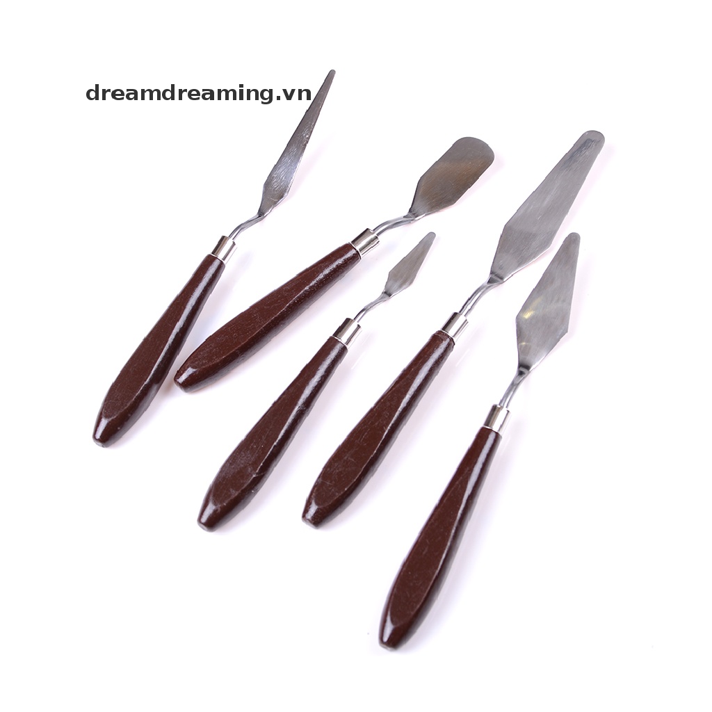 Bộ 5 Dụng Cụ Vẽ Tranh Bằng Thép Không Gỉ Tiện Lợi