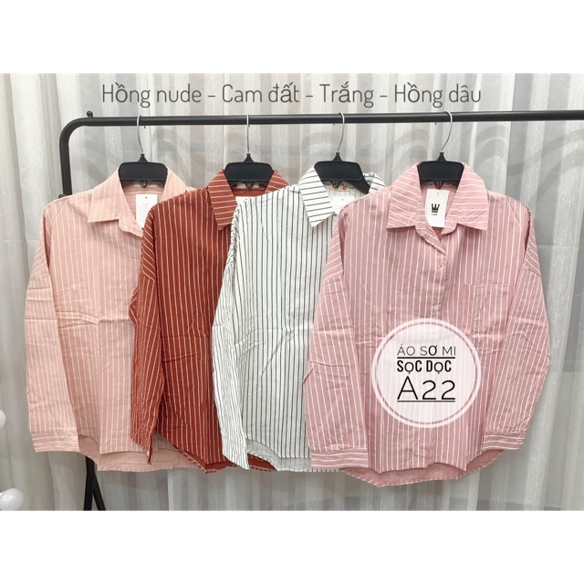 bigsize Áo sơ mi sọc dọc A22