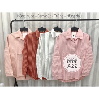 bigsize Áo sơ mi sọc dọc A22