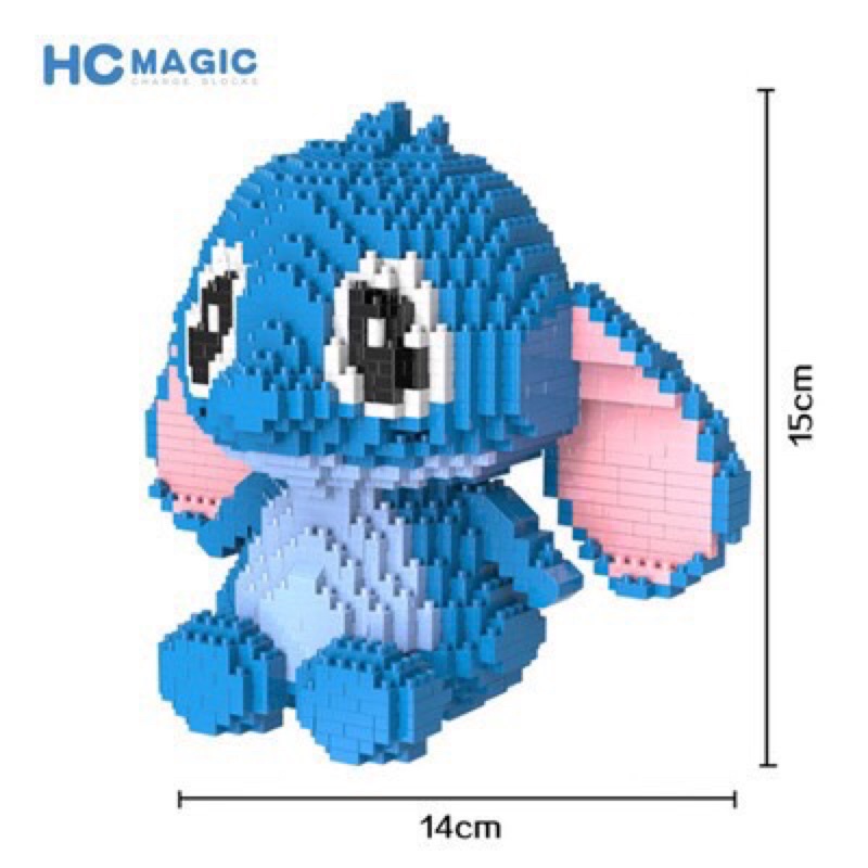 Đồ Chơi Lắp Ráp Lego Hình Stitch Xanh dễ thương tặng kèm búa và dụng cụ tháo lắp