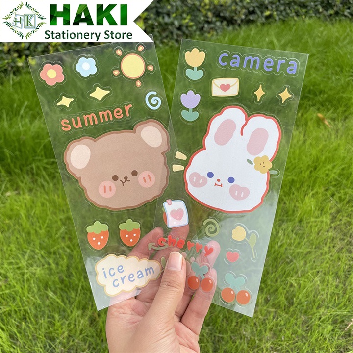 Sticker cute hoạt hình dễ thương HAKI chống thấm nước trang trí sổ đáng yêu giá rẻ ST07