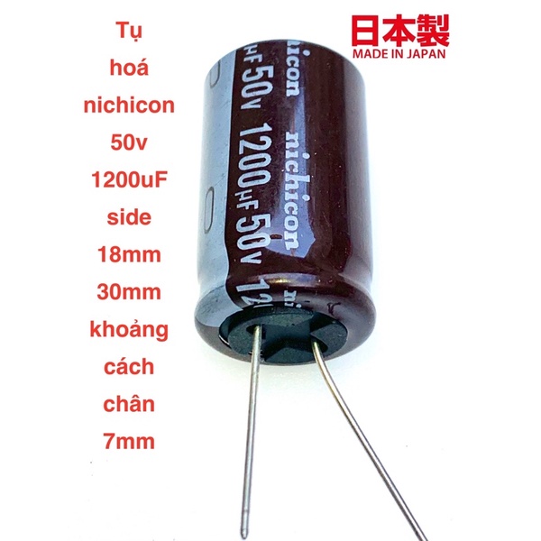 Tụ lọc nguồn nichicon 50V 1200uf made in japan