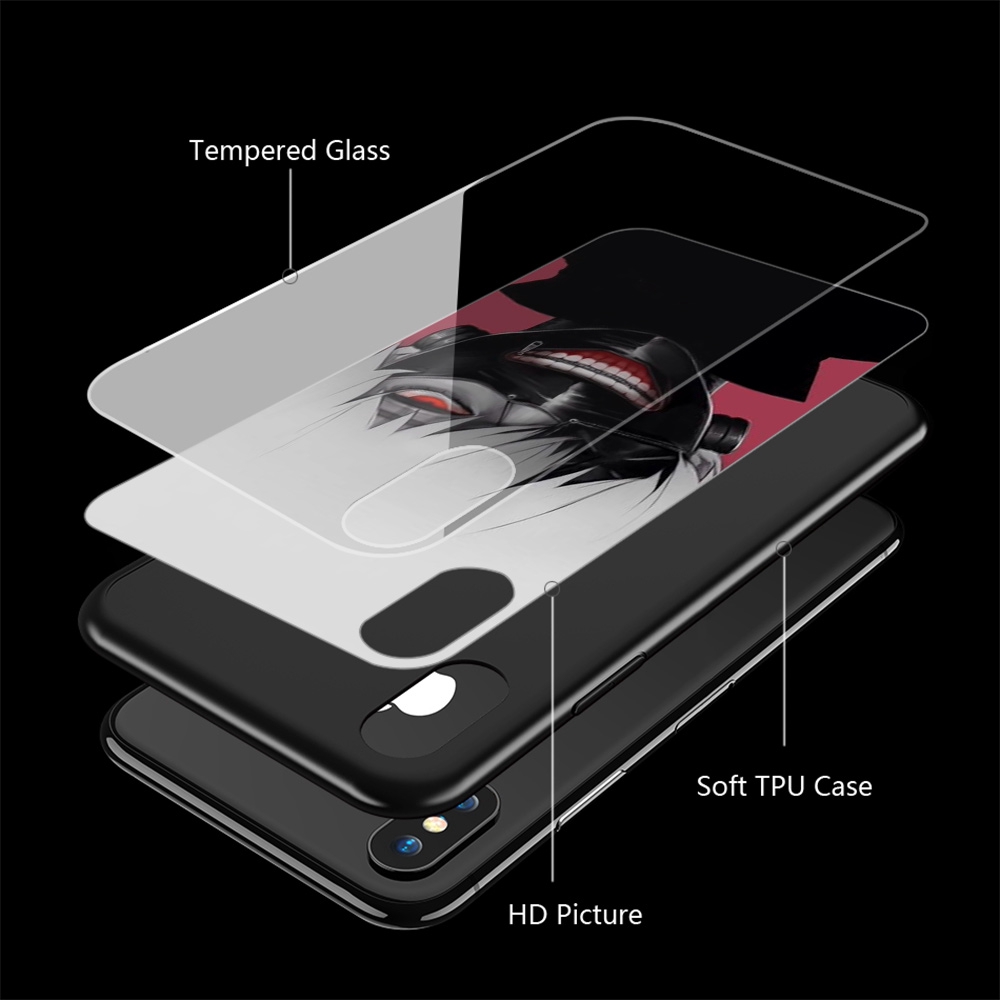 Ốp Điện Thoại Tpu Mặt Kính Cường Lực Hình Anime Naruto Kakashi 019 Cho Iphone 11 Pro Xs Max Xr X 8 7 6 6s Plus