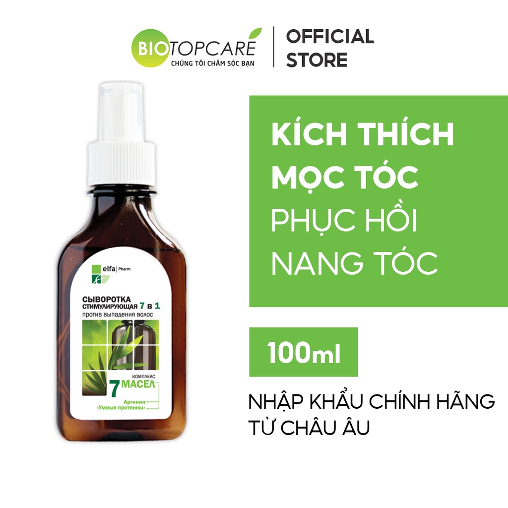 Serum kích thích mọc tóc Elfa Pharm 7in1 chiết xuất 7 loại tinh dầu thảo dược 100ml - BioTopcare Official