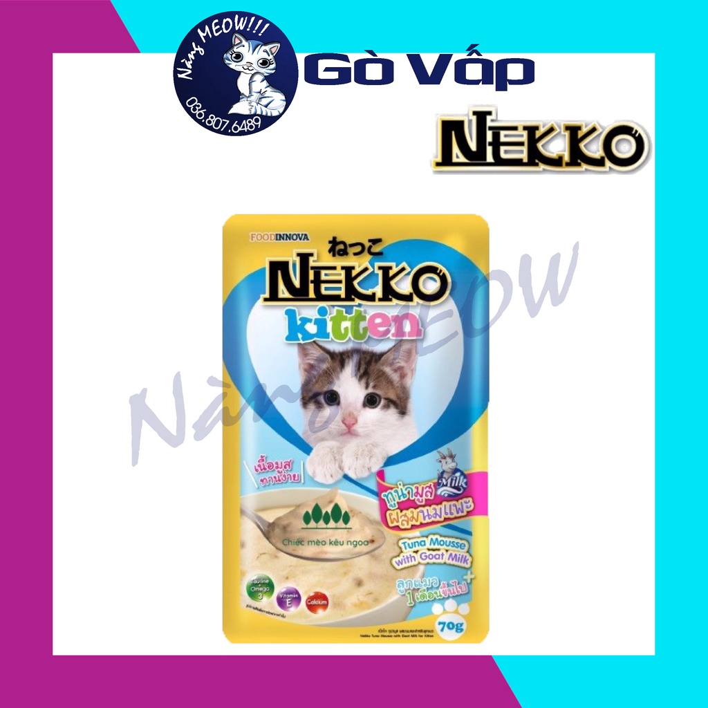 Pate Nekko Kitten 4 Vị Gói 70G Hàng Nội Địa Thái,Pate cho mèo con - Nàng Meow