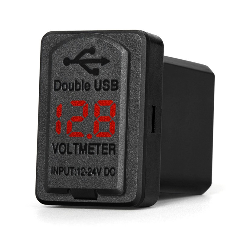 Củ sạc trên ô tô 2 cổng USB đèn LED hiển thị điện năng 4.8A cho Toyota SMA