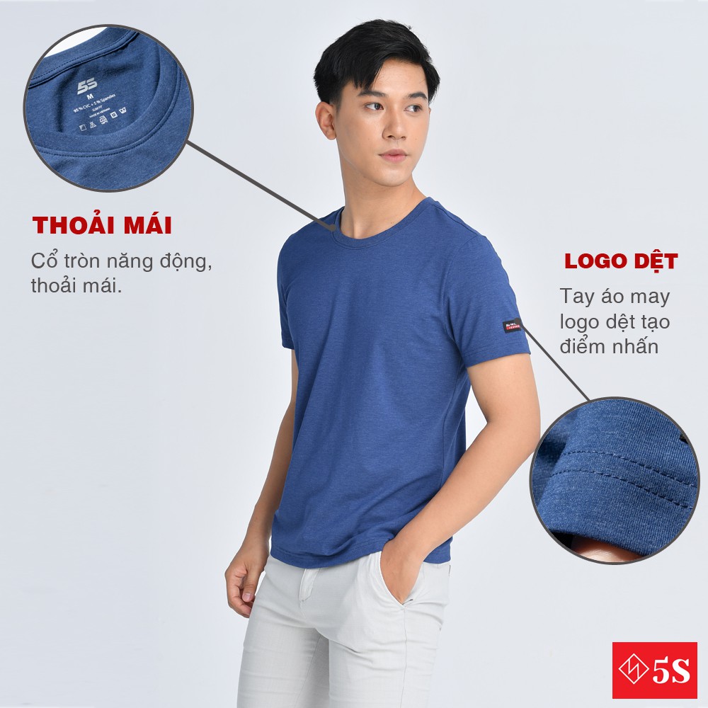 Áo Thun Nam Tay Ngắn 5S Premium (6 màu), Vải Thun Melang Muối Tiêu Cao Cấp, Thấm Hút Mồ Hôi, Co Giãn Tốt (TSO21023-03) | BigBuy360 - bigbuy360.vn