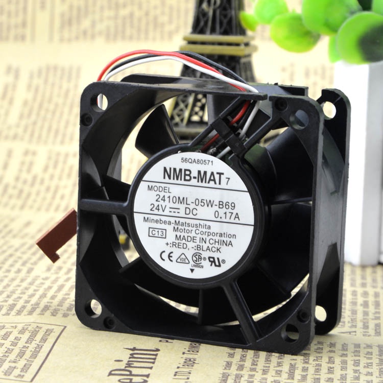 Quạt bóng làm mát biến tần NMB 2410ML-05W-B69 6025 24V 0.17A chính hãng Nhật Bản