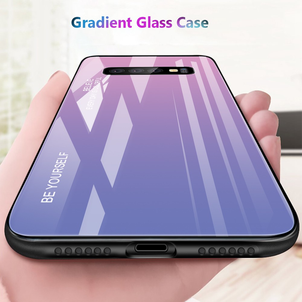 Ốp điện thoại tráng gương màu gradient cho Samsung Galaxy A5 2017 A7 A8 2018 S8 S9 S10 Plus S10e Note 9 8