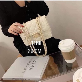 Túi xách đeo chéo đen trắng sz 20