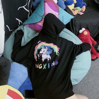 Áo khoác nỉ, áo chống nắng, form rộng Unisex nam nữ in hình UNICORN  INGXING cực xinh